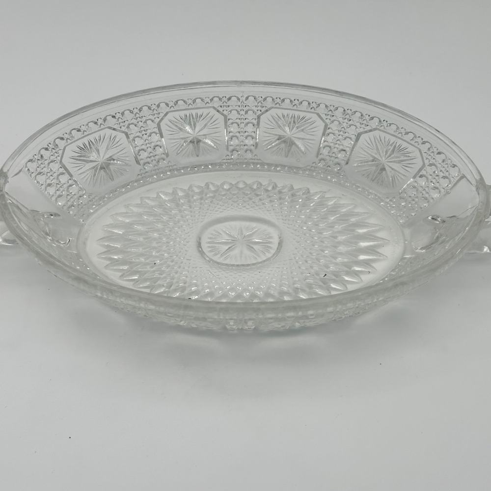 EAPG Imperial Amelia Clear Relish Oval Dish‎ with Handles Vintage